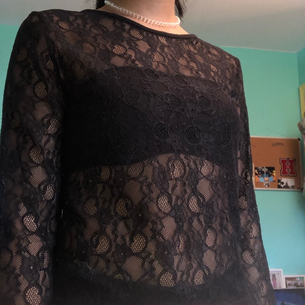 sheer lace top